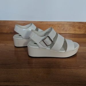 Vegan White Platform Sandals